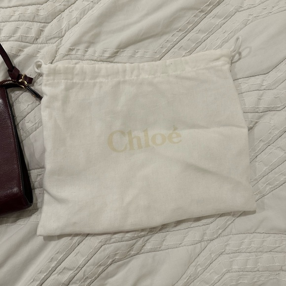 CHLOE FLAT POUCH ALPHABET BURGUNDY - Picture 8 of 9